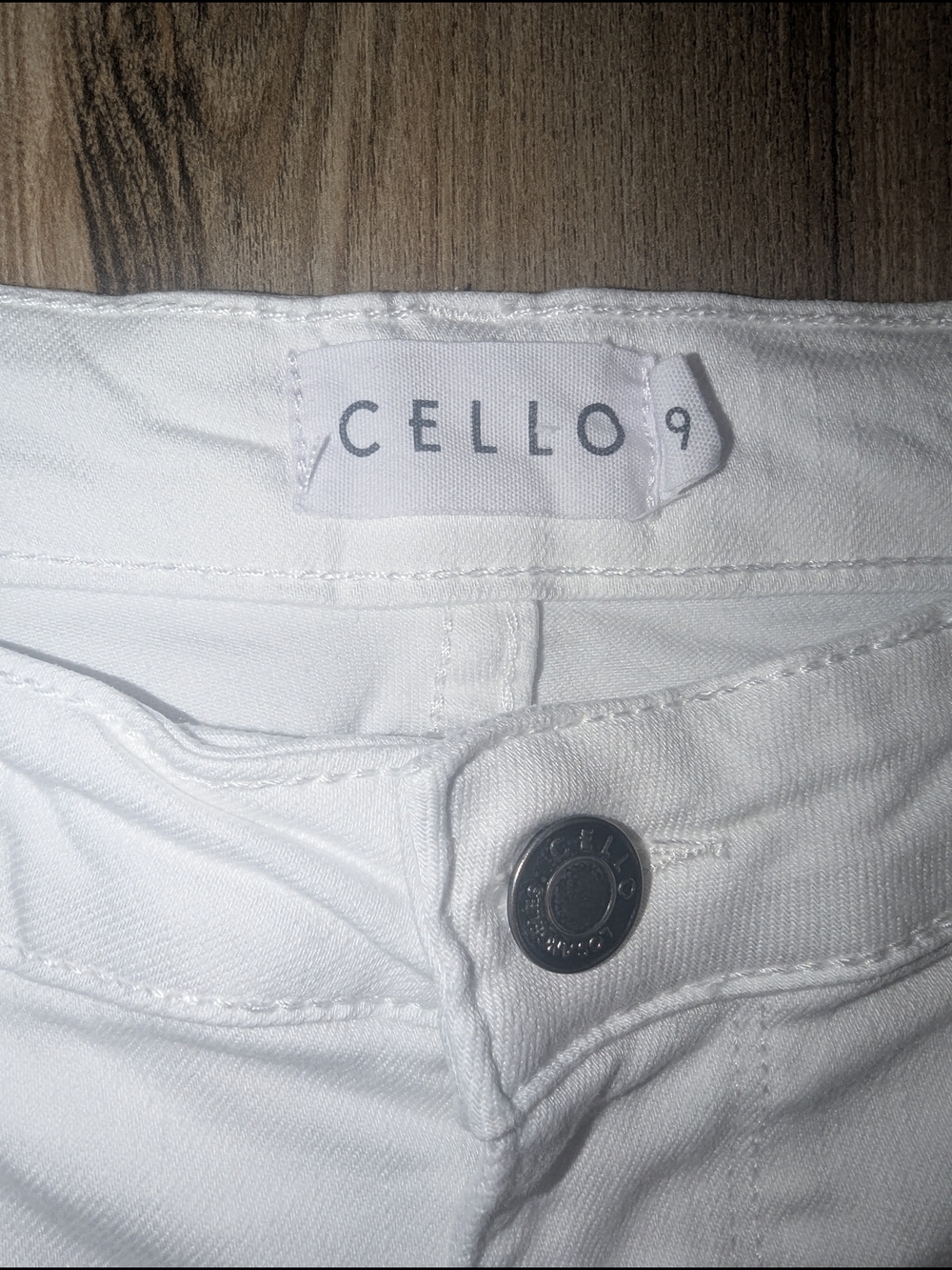 Cello White High-Rise Jeans with Distressed Ankle & Branded Button - Picture 3 of 4